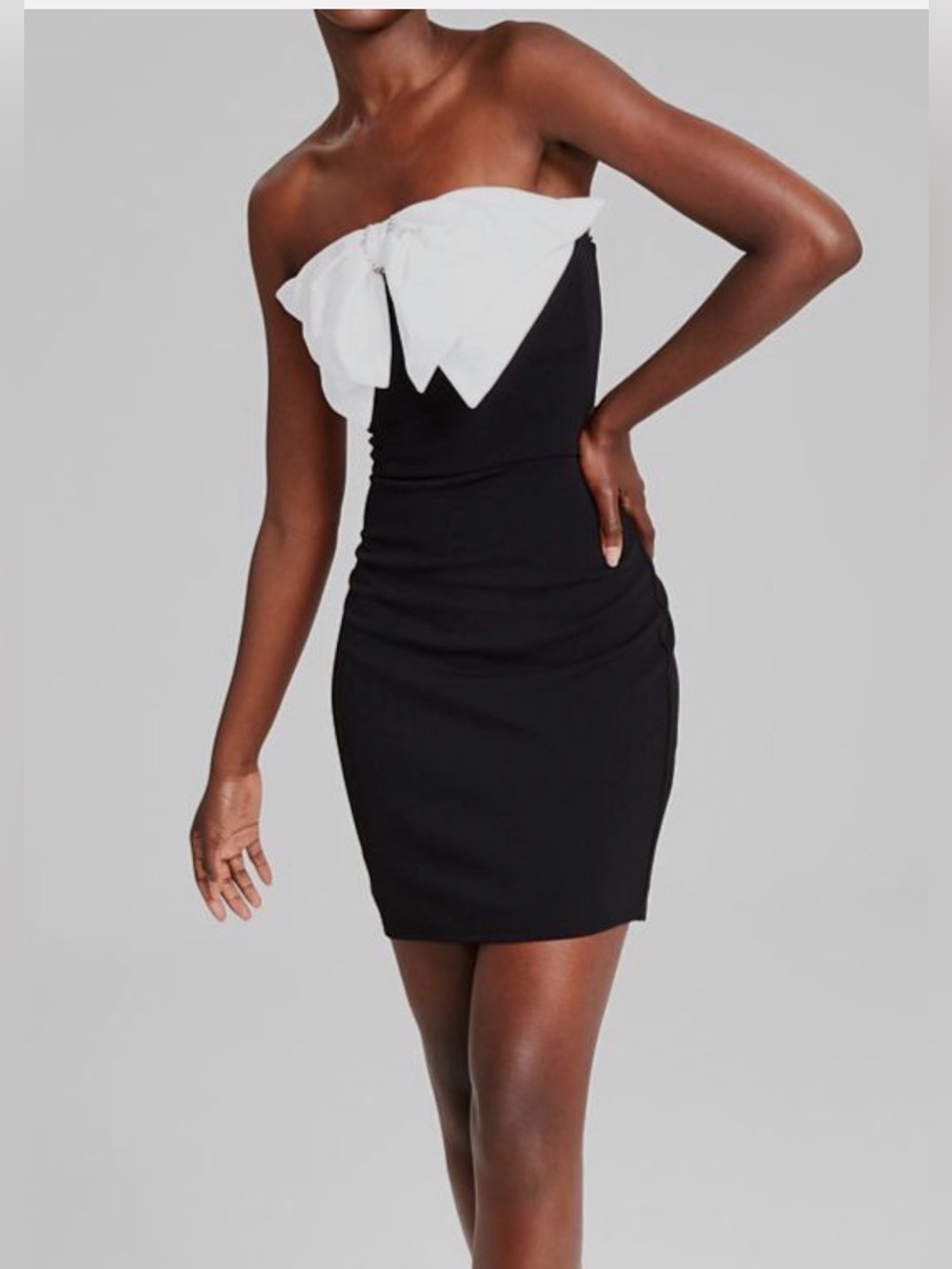 Black and white mini dress